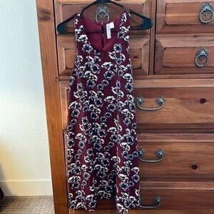 NWOT Alya Burgundy And Blue Floral Dress Size Large